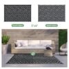 Outdoor Rug for Patio Clearance, Reversible Plastic Camping Rugs, 5'x8', Black & Gray - Image 2